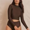 Hakea Hakea | Aire Turtle Neck Rashguard Earth