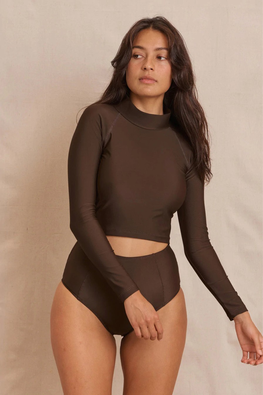 Hakea Hakea | Aire Turtle Neck Rashguard Earth