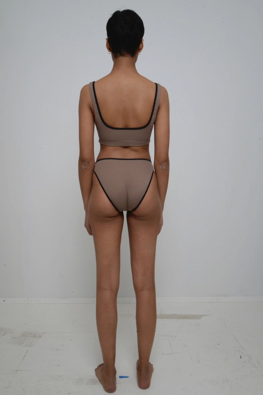 Nu Swim Nu Swim | High Cut Bottom Taupe & Black